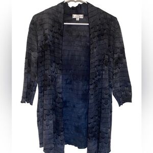 Shannon Ford Blue Scalloped 3/4 sleeve Open front Cardigan Women’s size M